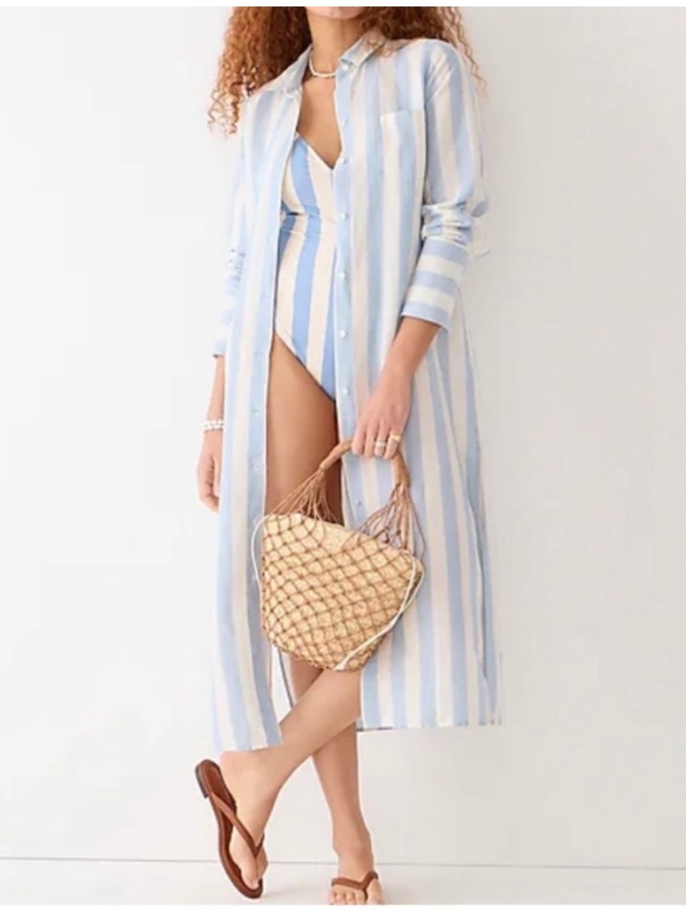 J. Crew Long Beach shirt in striped linen-cotton blend. Size XXL. - Picture 1 of 15